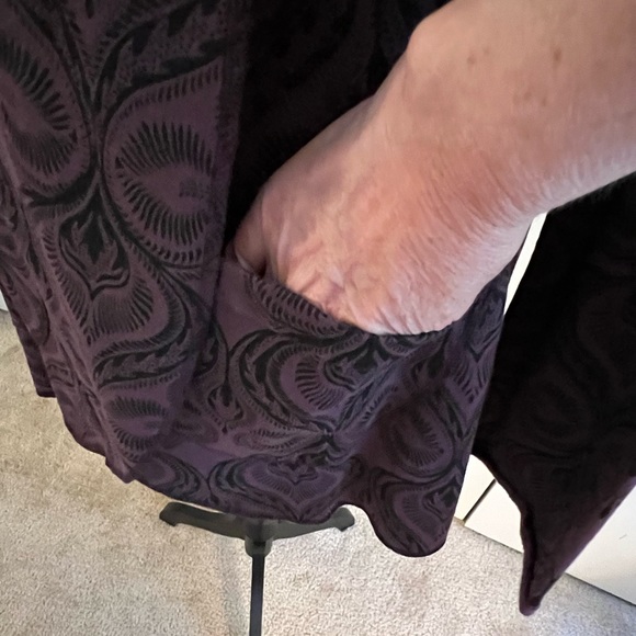 EUC Purple Paisley Cotton One Button Hooded Jacket - Picture 6 of 8